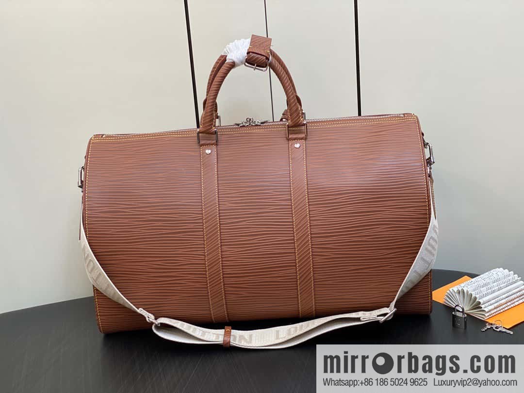 [Boutique‑grade] M23721 brown epi full leather travel bag series, this Keepall Bandoulière 50 handbag
