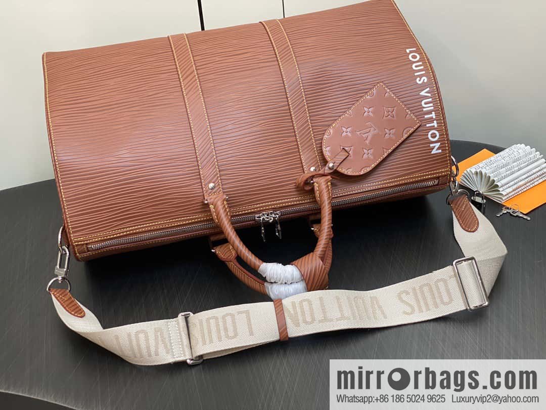 [Boutique‑grade] M23721 brown epi full leather travel bag series, this Keepall Bandoulière 50 handbag