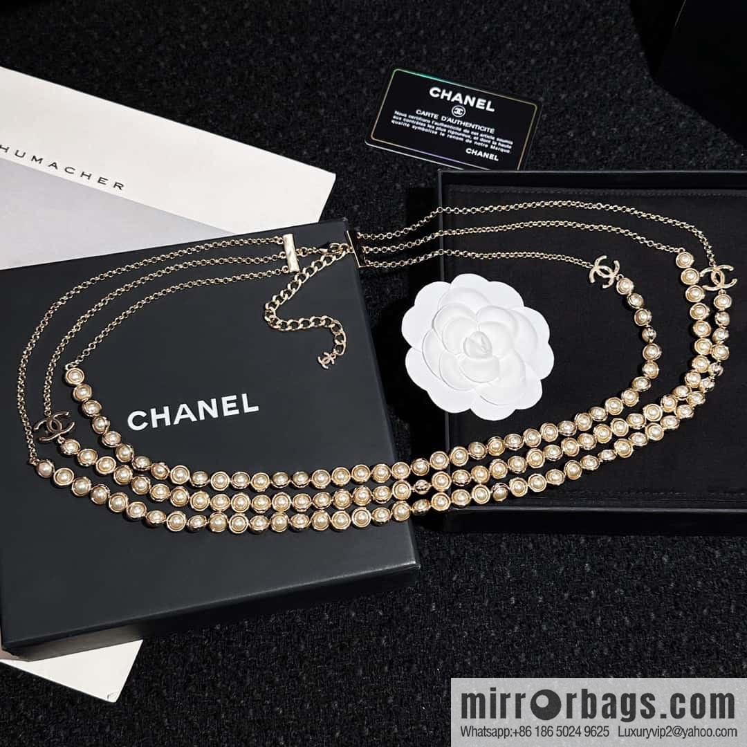 ❗️New ❗️ Chanel belt belt chain ☀️ new ☑️ Chanel double c three-layer pearl belt chain belt ☀️
