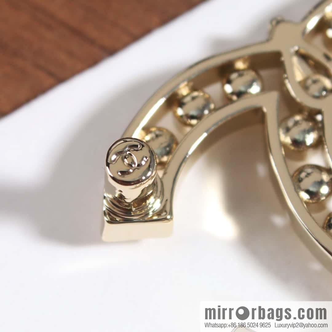 New, Chanel full diamond double c brooch.