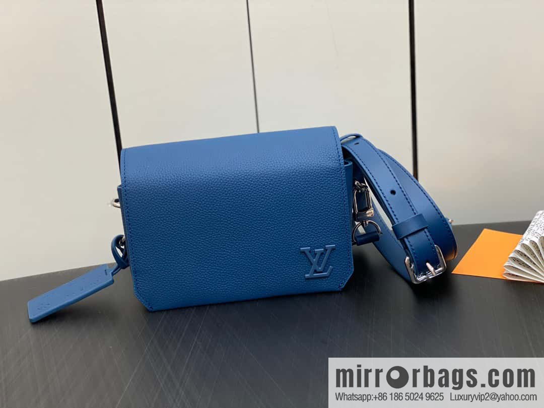 [Boutique‑grade] M82804 dark blue, full leather men's bag messenger bag series, new FASTLINE WEARABLE WALLET handbag in autumn and winter