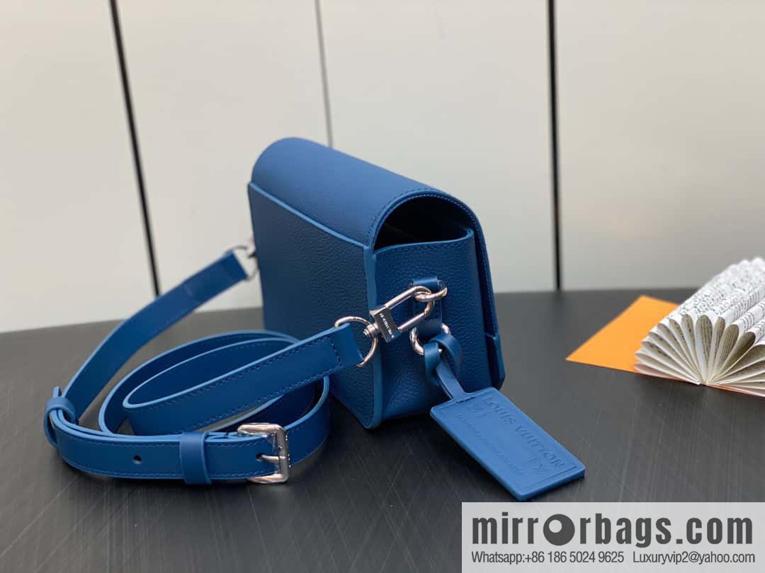 [Boutique‑grade] M82804 dark blue, full leather men's bag messenger bag series, new FASTLINE WEARABLE WALLET handbag in autumn and winter