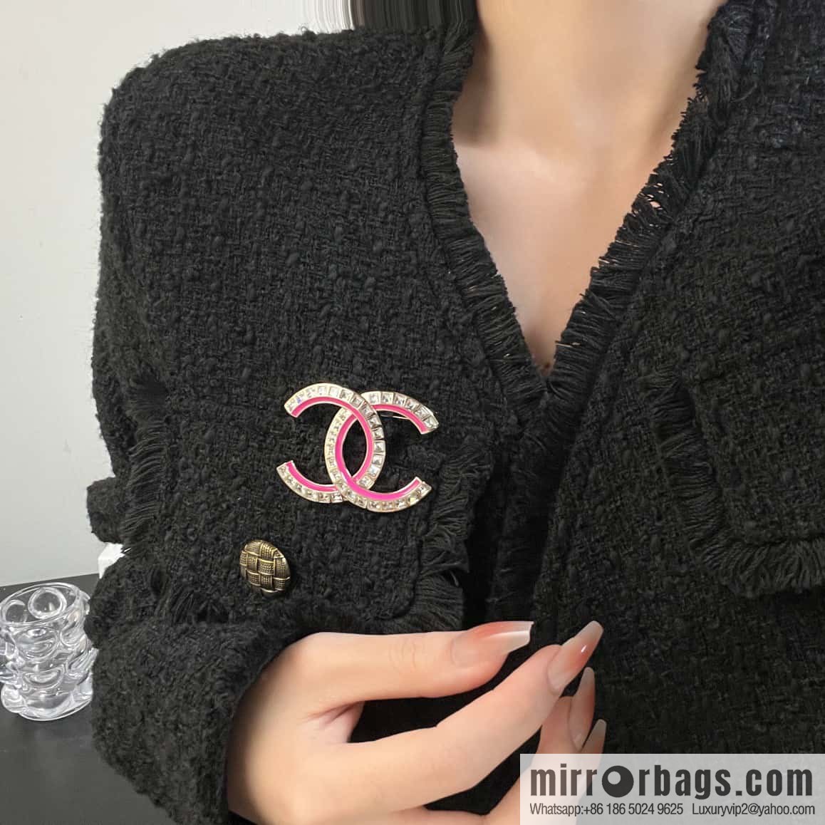 ☀️New ☑️ Chanel Double C Drip Diamond Brooch