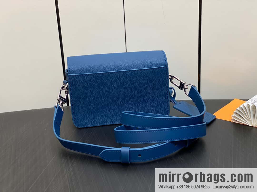 [Boutique‑grade] M82804 dark blue, full leather men's bag messenger bag series, new FASTLINE WEARABLE WALLET handbag in autumn and winter