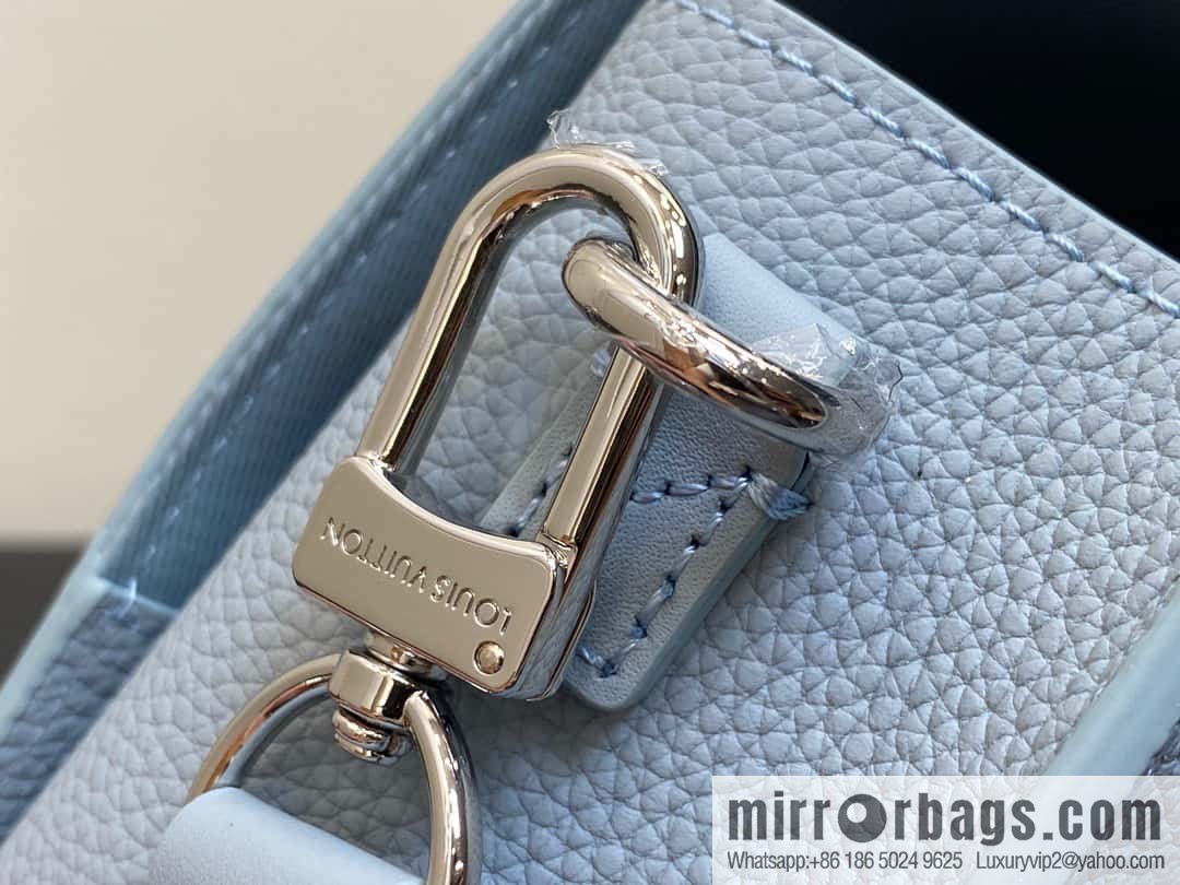 [Boutique‑grade] M82804 light blue, full leather men's bag messenger bag series, new FASTLINE WEARABLE WALLET handbag in autumn and winter