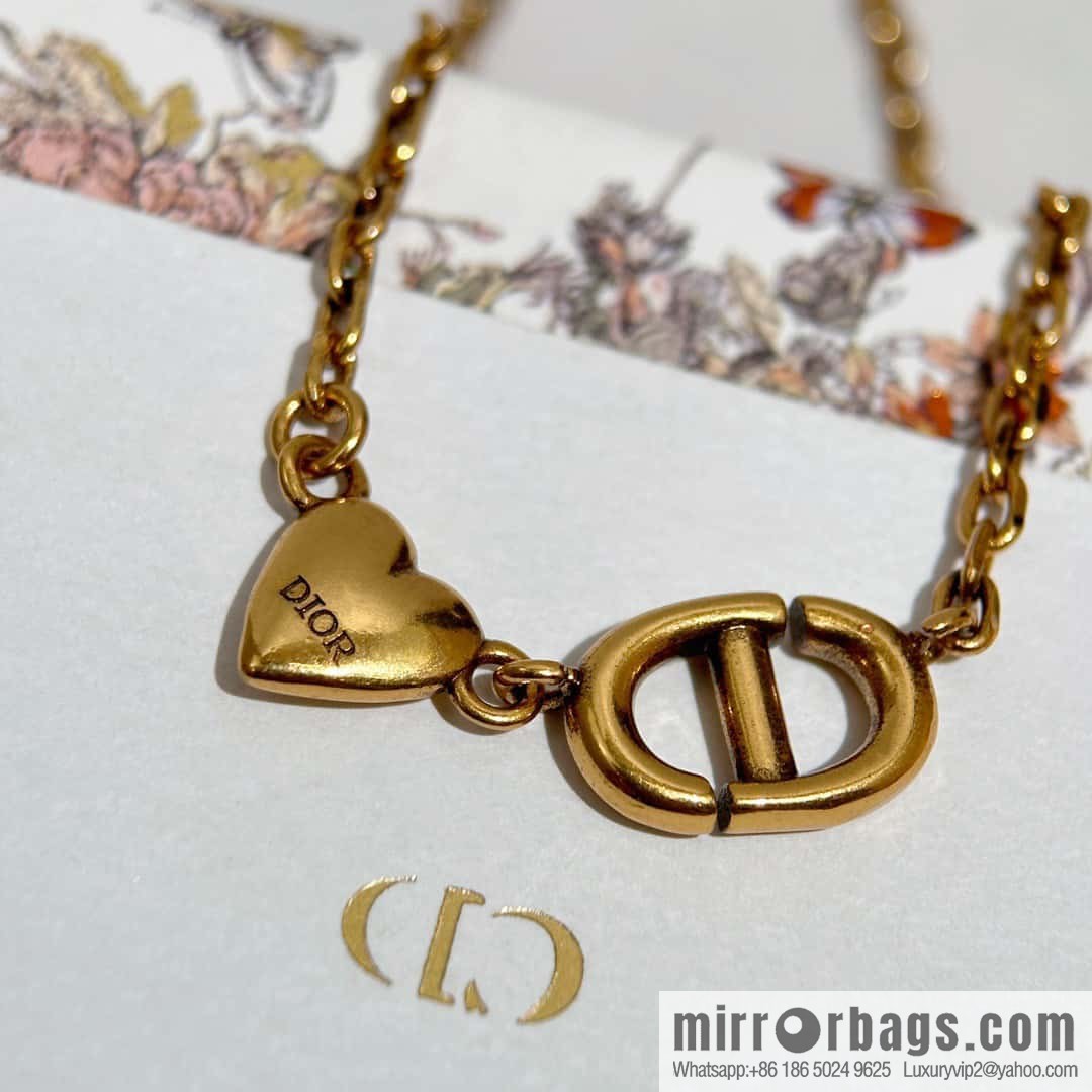 New ☑️ Dior peach heart love CD necklace