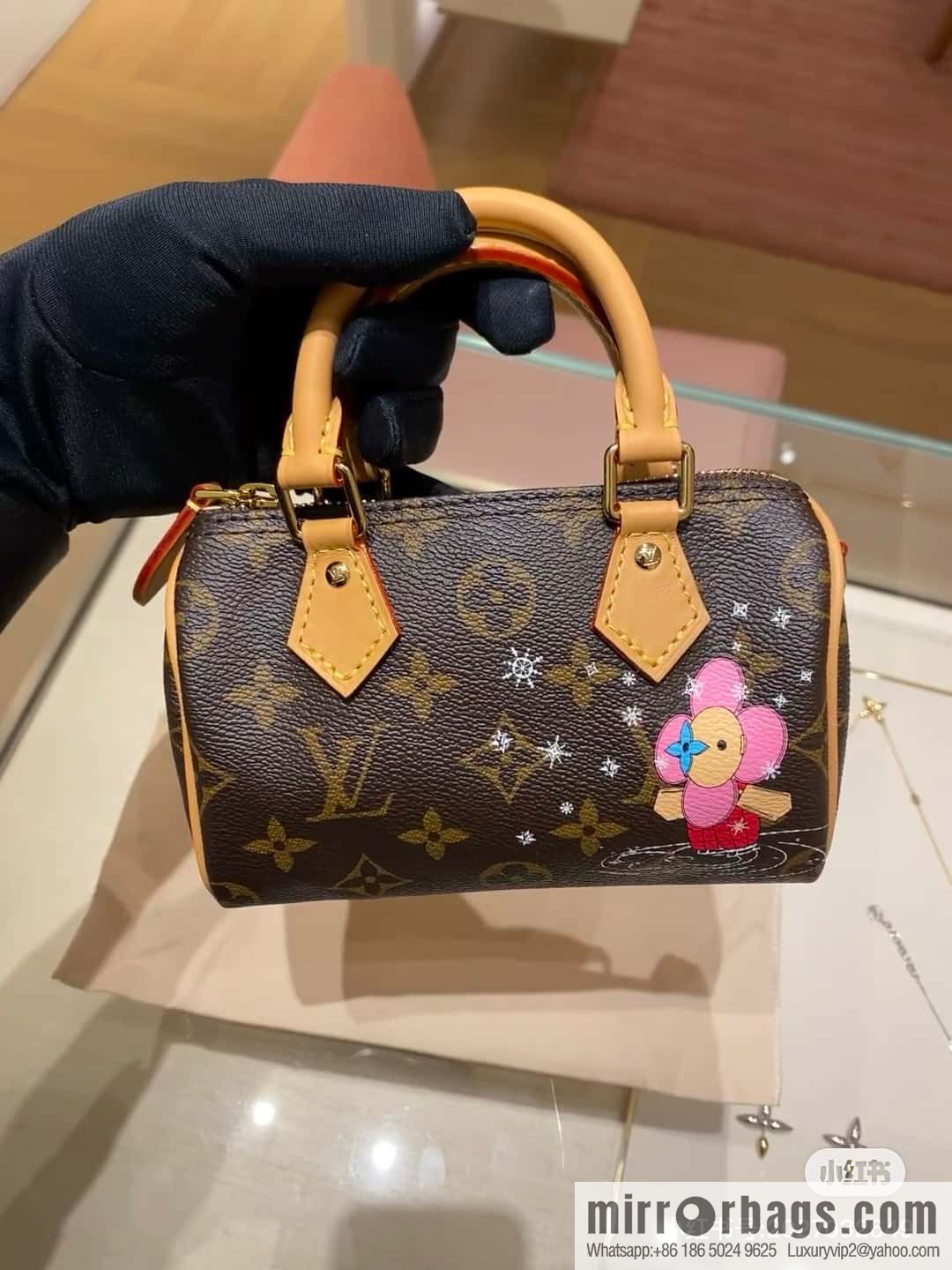 [Premium‑quality] M82624 silk screen, Christmas mini pillow bag 16cm speedy series Nano Speedy handbag