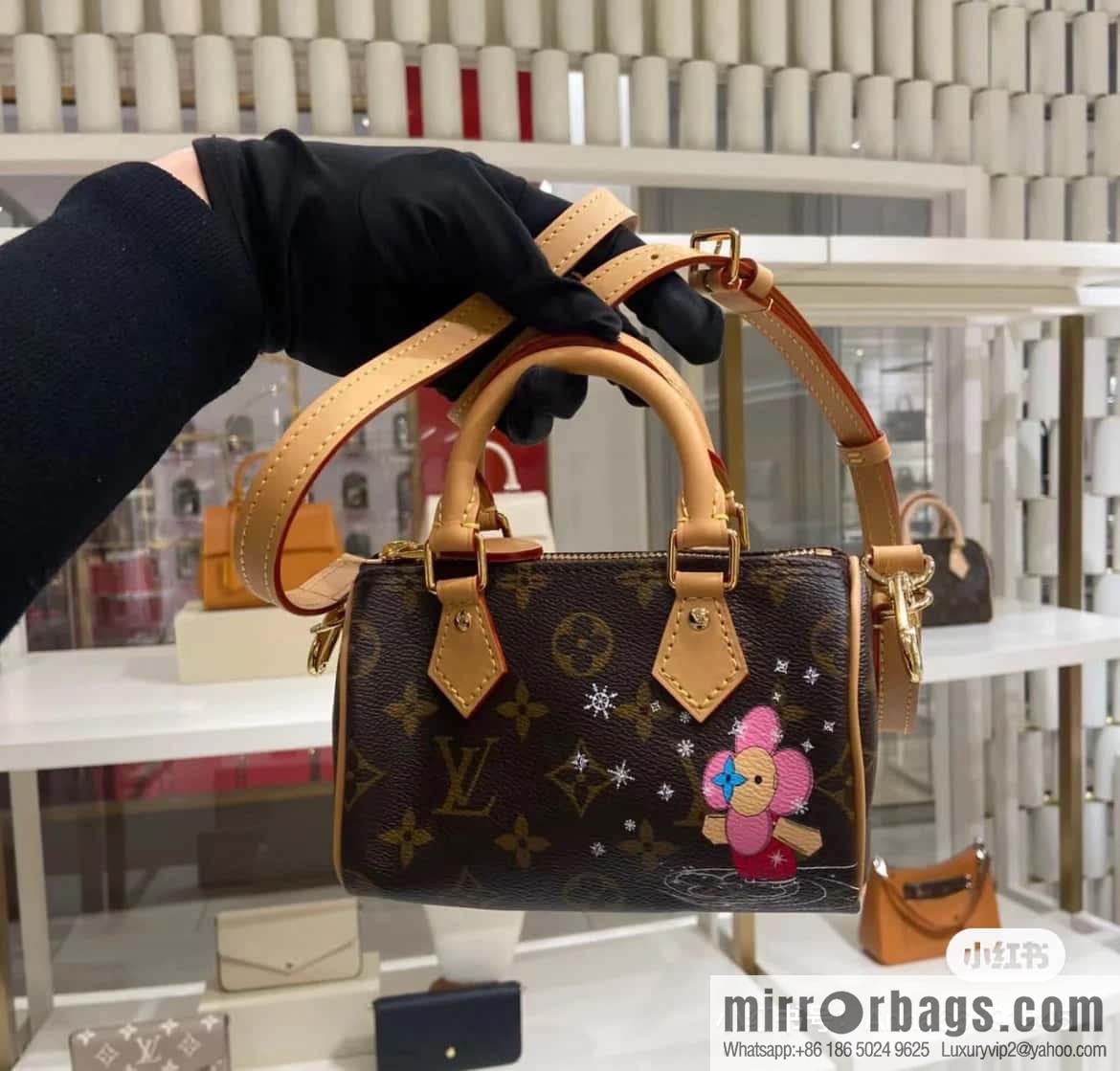 [Premium‑quality] M82624 silk screen, Christmas mini pillow bag 16cm speedy series Nano Speedy handbag