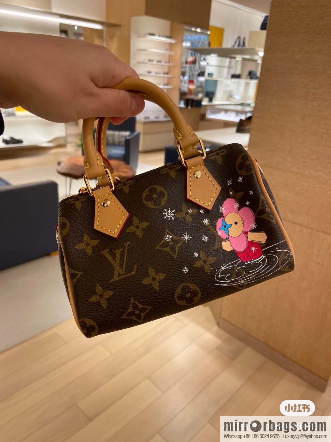 [Premium‑quality] M82624 silk screen, Christmas mini pillow bag 16cm speedy series Nano Speedy handbag