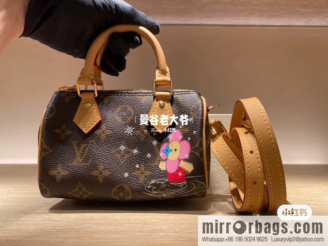 [Premium‑quality] M82624 silk screen, Christmas mini pillow bag 16cm speedy series Nano Speedy handbag