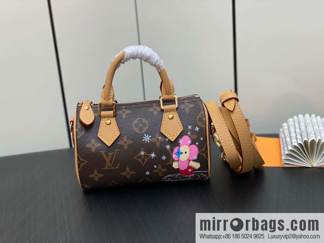 [Premium‑quality] M82624 silk screen, Christmas mini pillow bag 16cm speedy series Nano Speedy handbag