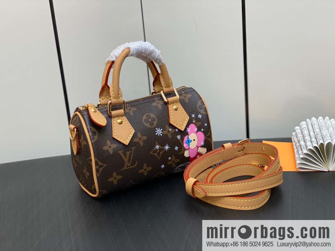 [Premium‑quality] M82624 silk screen, Christmas mini pillow bag 16cm speedy series Nano Speedy handbag