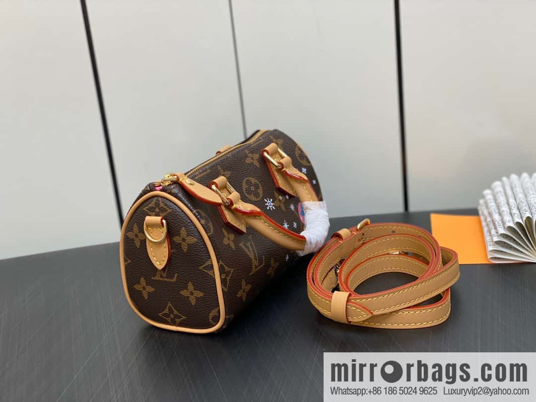 [Premium‑quality] M82624 silk screen, Christmas mini pillow bag 16cm speedy series Nano Speedy handbag
