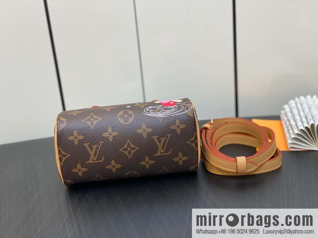 [Premium‑quality] M82624 silk screen, Christmas mini pillow bag 16cm speedy series Nano Speedy handbag