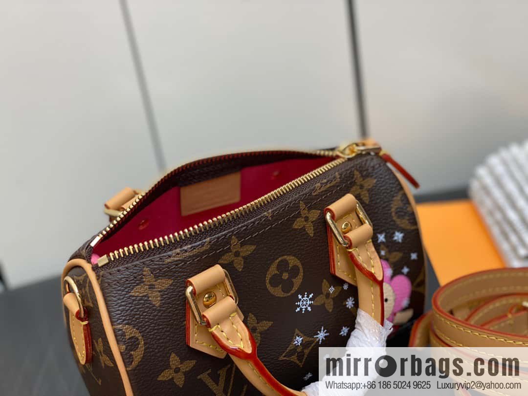 [Premium‑quality] M82624 silk screen, Christmas mini pillow bag 16cm speedy series Nano Speedy handbag