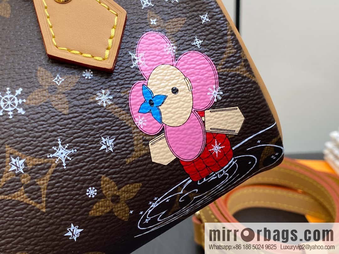 [Premium‑quality] M82624 silk screen, Christmas mini pillow bag 16cm speedy series Nano Speedy handbag