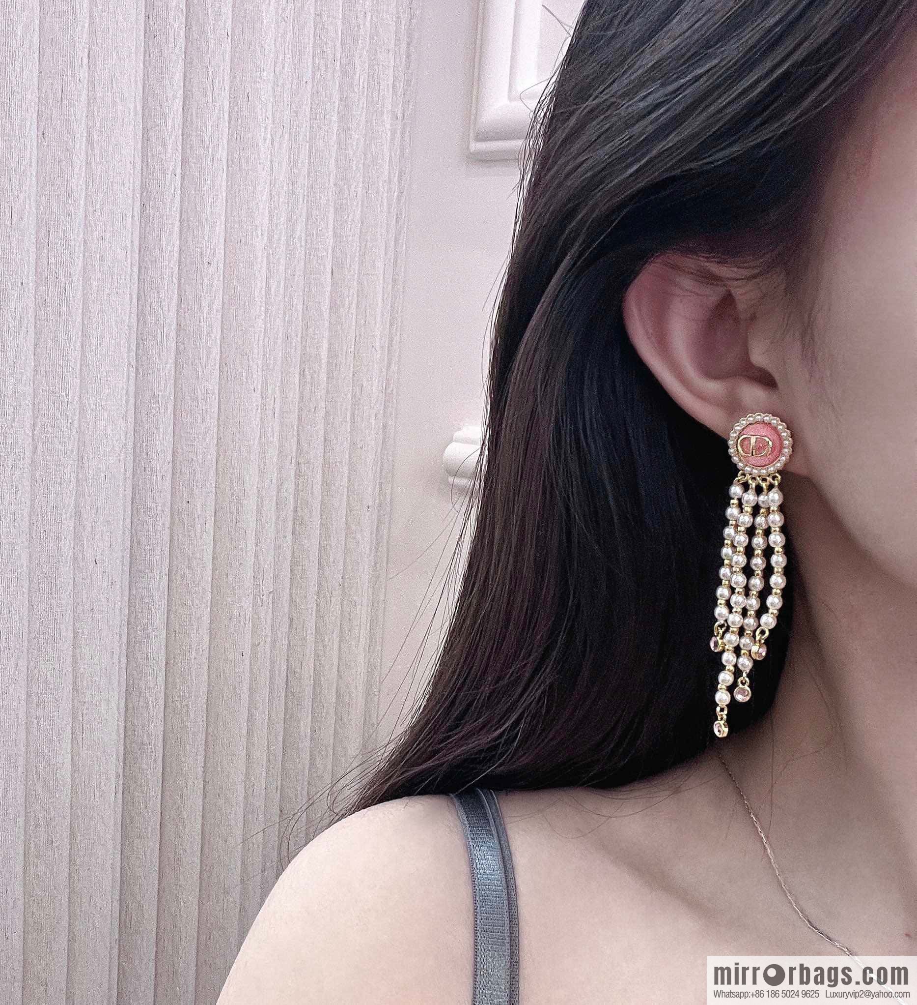 New ☑️ Dior tassel pearl stud earrings
