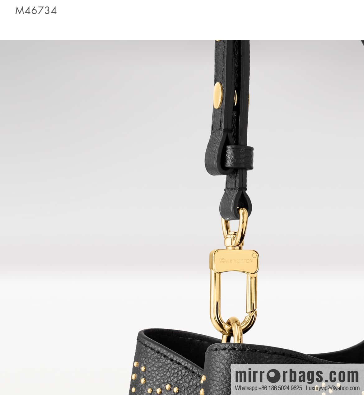 [Premium‑quality] M46734 black full leather willow nail bucket bag series Néo Noé BB bucket bag