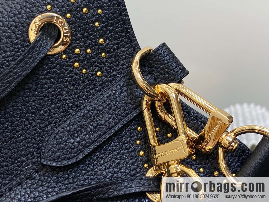 [Premium‑quality] M46734 black full leather willow nail bucket bag series Néo Noé BB bucket bag