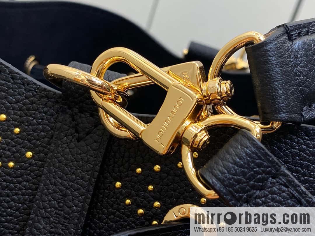 [Premium‑quality] M46734 black full leather willow nail bucket bag series Néo Noé BB bucket bag