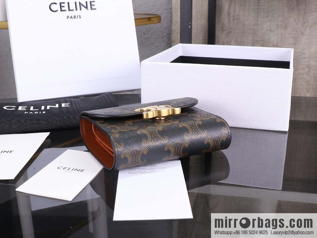 [Premium quality, all-steel hardware] CE tri-fold wallet 🅰️🅰️ simple monogram tri-fold wallet model number: 100782