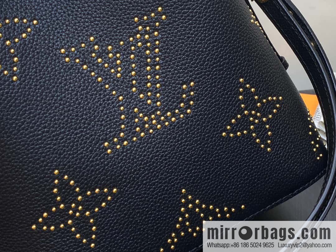 [Premium‑quality] M46734 black full leather willow nail bucket bag series Néo Noé BB bucket bag