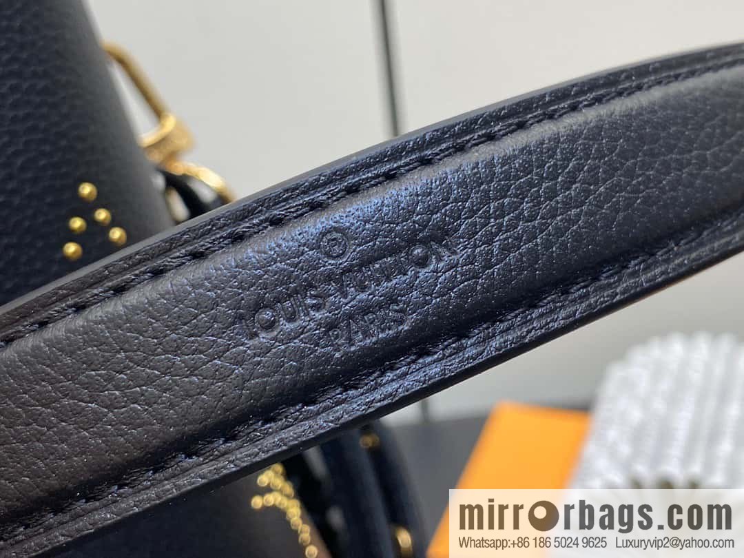 [Premium‑quality] M46734 black full leather willow nail bucket bag series Néo Noé BB bucket bag