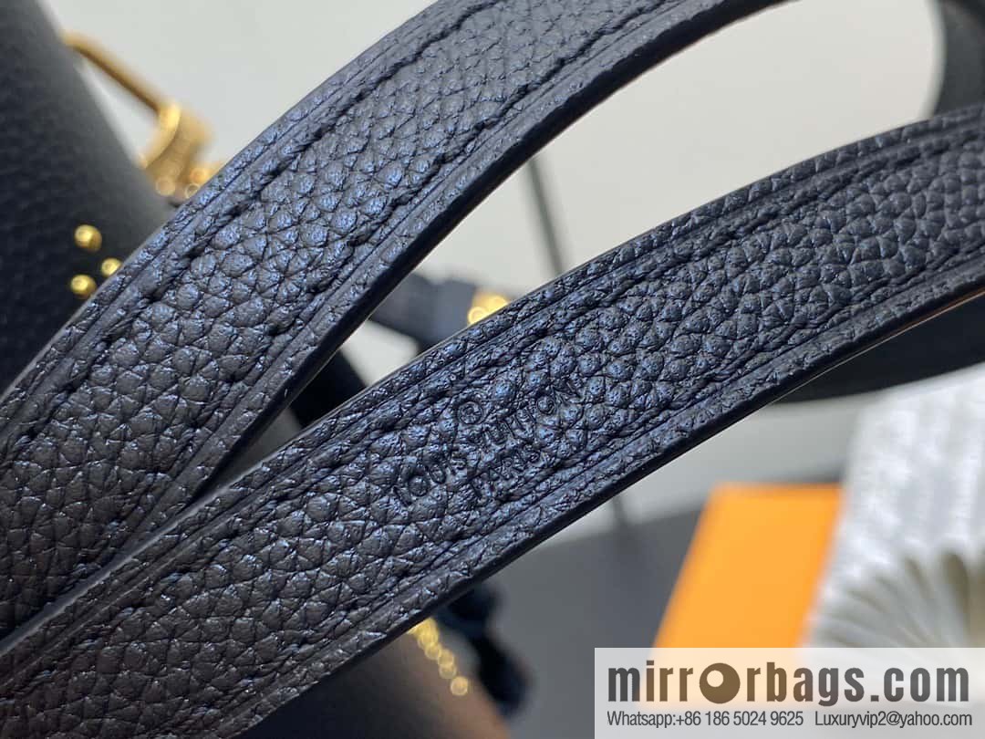 [Premium‑quality] M46734 black full leather willow nail bucket bag series Néo Noé BB bucket bag