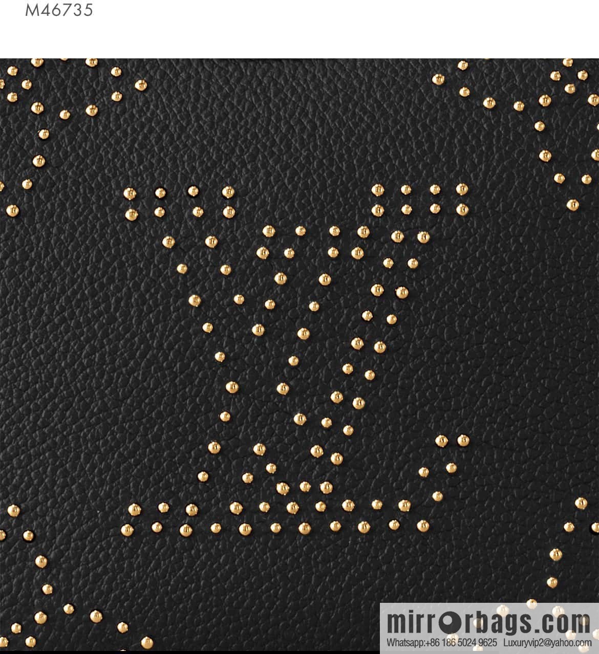 [Boutique‑grade] M46735 black full leather willow nail croissant series, this Bagatelle handbag m46091 full leather rivet with nails, crescent bag, pea bag, croissant bag