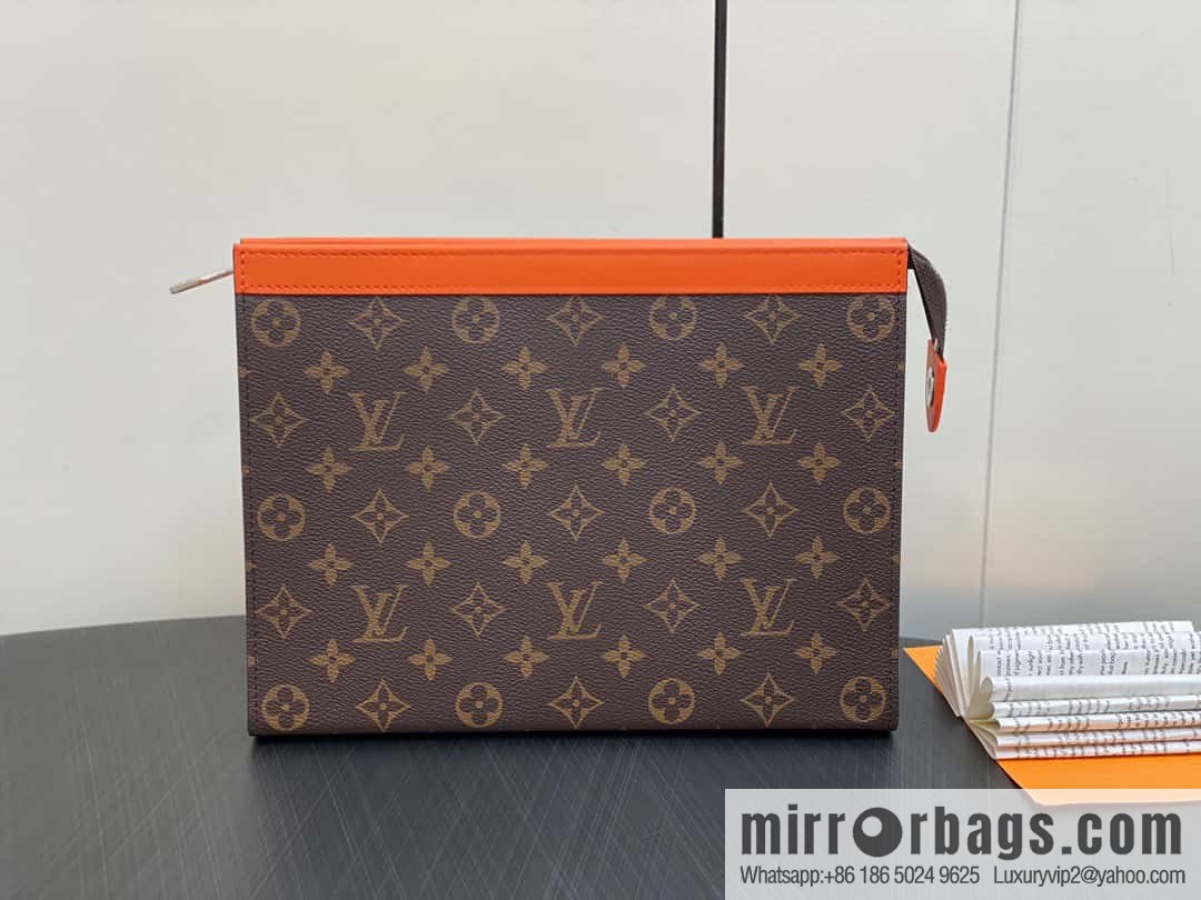 [Premium‑quality] M61692 monogram orange M82855 clutch bag series Pochette Voyage medium handbag