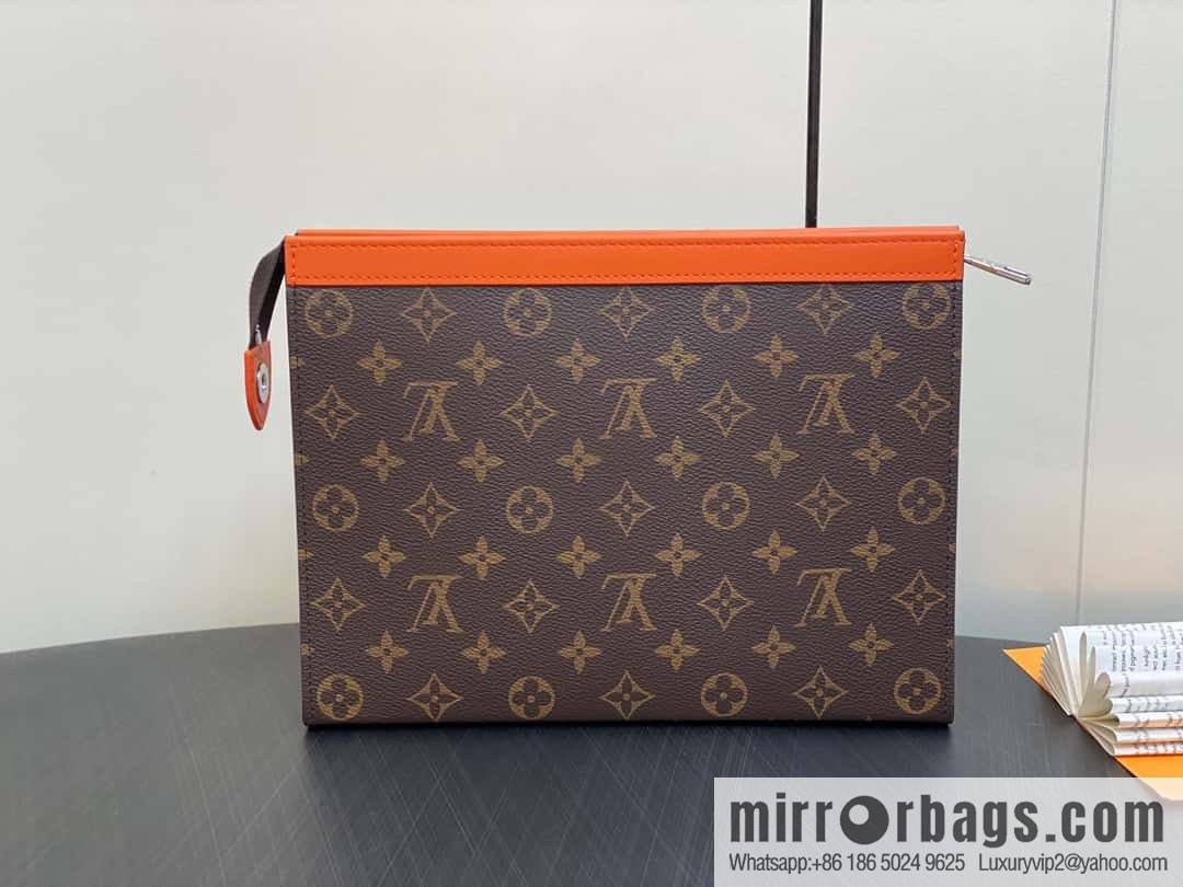 [Premium‑quality] M61692 monogram orange M82855 clutch bag series Pochette Voyage medium handbag