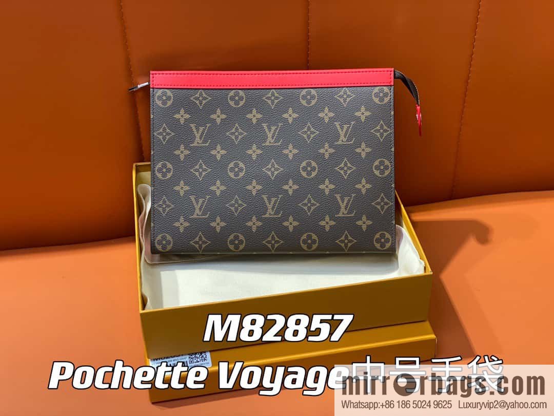 [Premium‑quality] M61692 monogram red M82857 clutch bag series Pochette Voyage medium handbag
