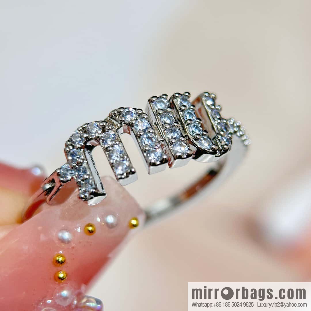 ❗️New ❗️ Original Order K MIU MIU Miu Miu Full Diamond Letter Stud Earrings