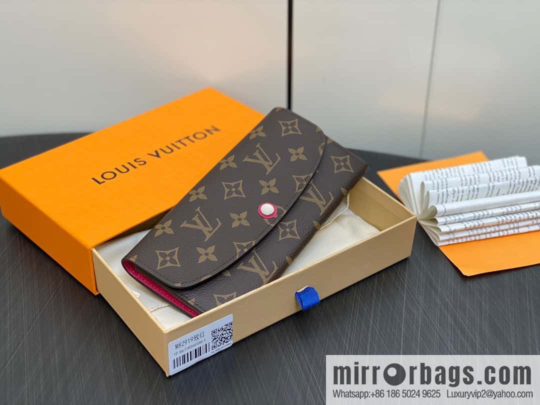 [Premium‑quality] M82919 monogram rose red, flip wallet series Emilie wallet m82919 m82920