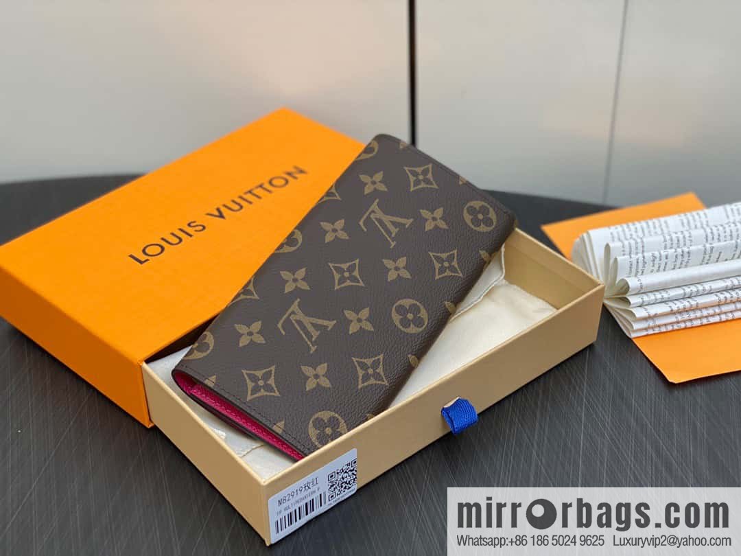 [Premium‑quality] M82919 monogram rose red, flip wallet series Emilie wallet m82919 m82920