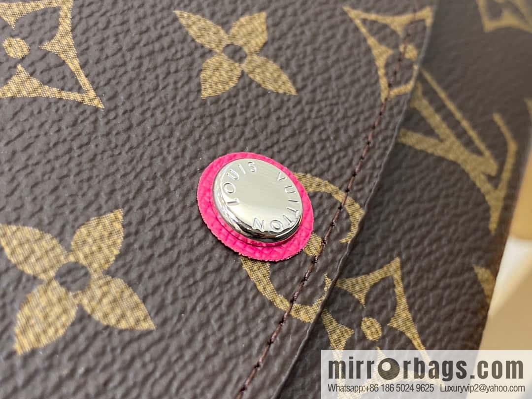 [Premium‑quality] M82919 monogram rose red, flip wallet series Emilie wallet m82919 m82920