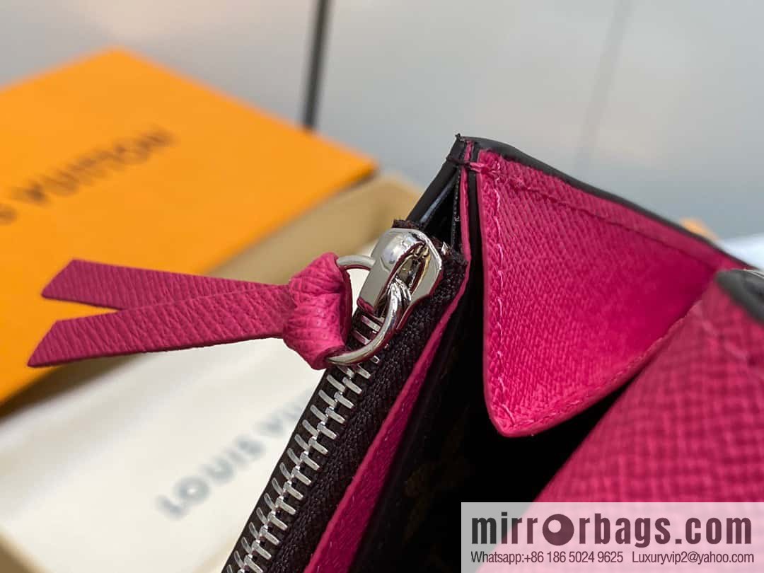 [Premium‑quality] M82919 monogram rose red, flip wallet series Emilie wallet m82919 m82920