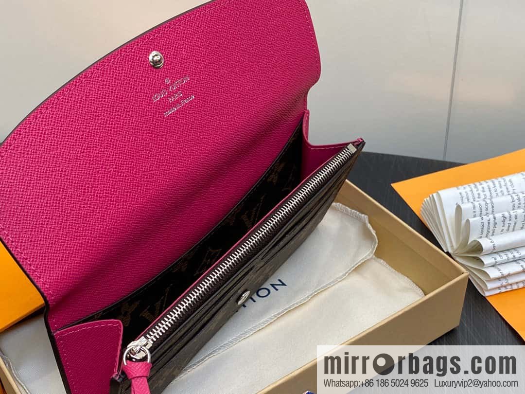 [Premium‑quality] M82919 monogram rose red, flip wallet series Emilie wallet m82919 m82920