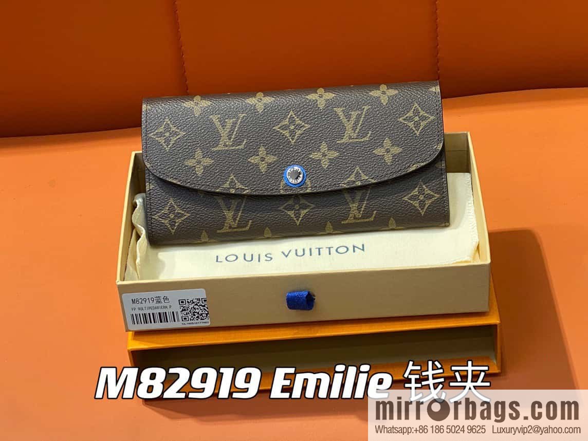 [Premium‑quality] M82919 monogram blue, flip wallet series Emilie wallet m82919 m82920