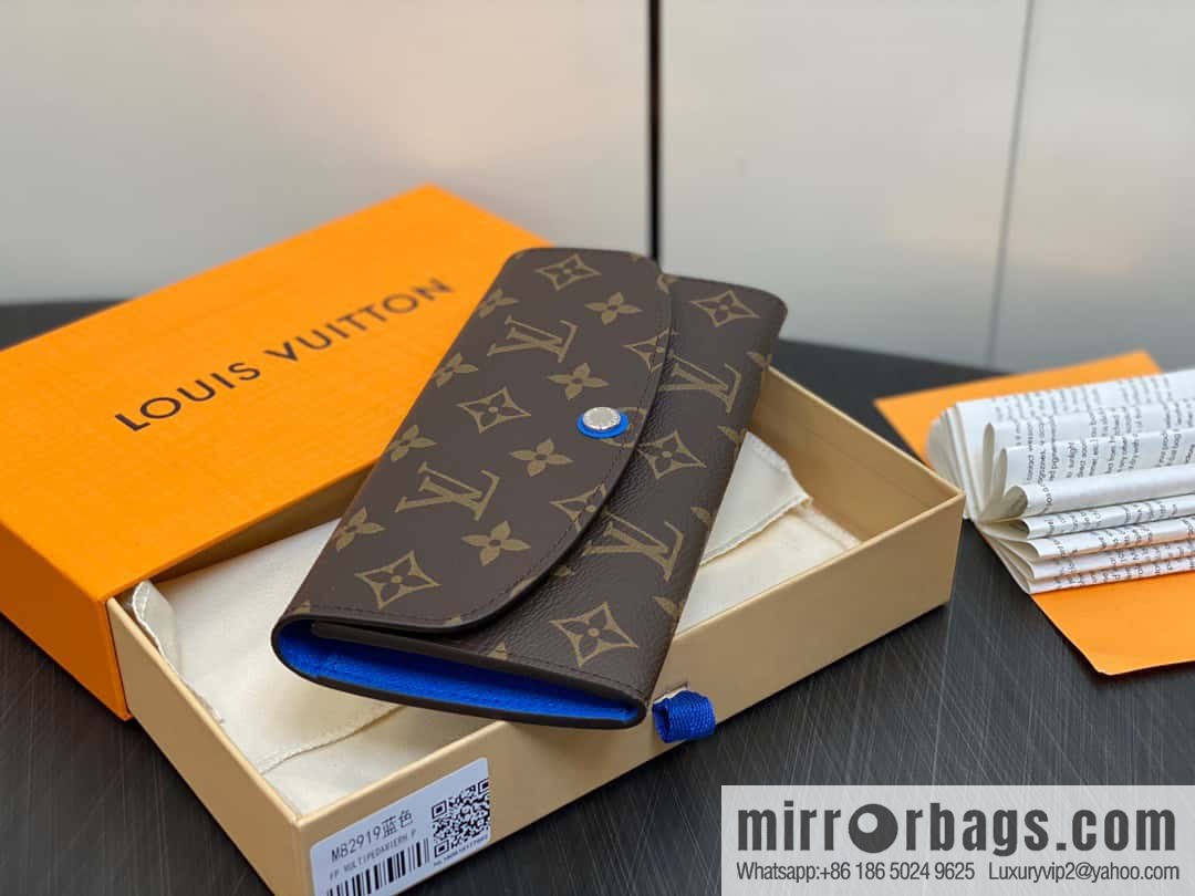[Premium‑quality] M82919 monogram blue, flip wallet series Emilie wallet m82919 m82920