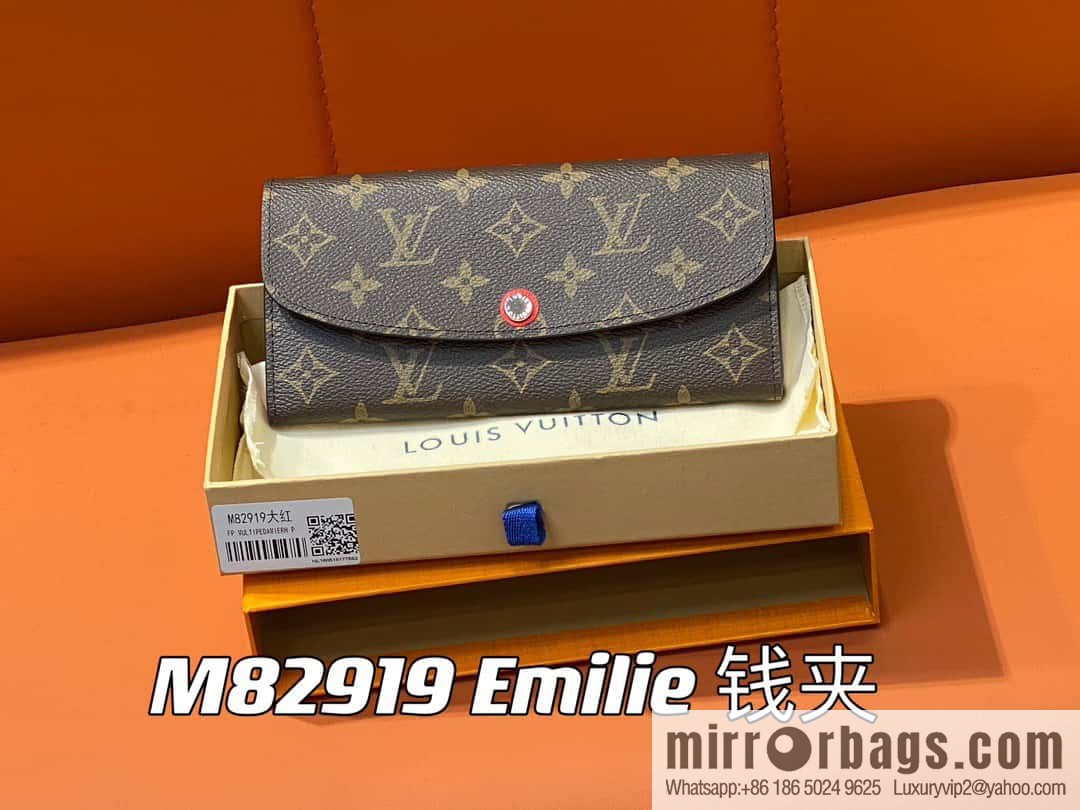 [Premium‑quality] M82919 monogram red, flip wallet series Emilie wallet m82919 m82920