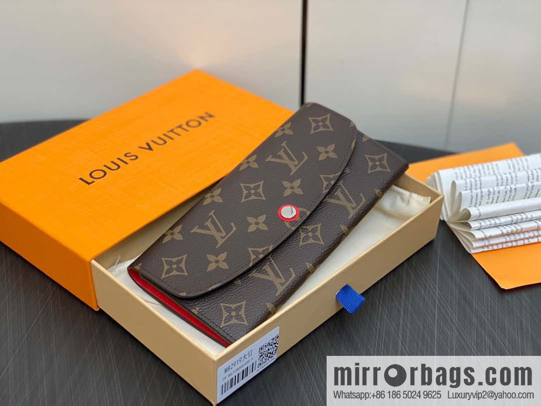 [Premium‑quality] M82919 monogram red, flip wallet series Emilie wallet m82919 m82920