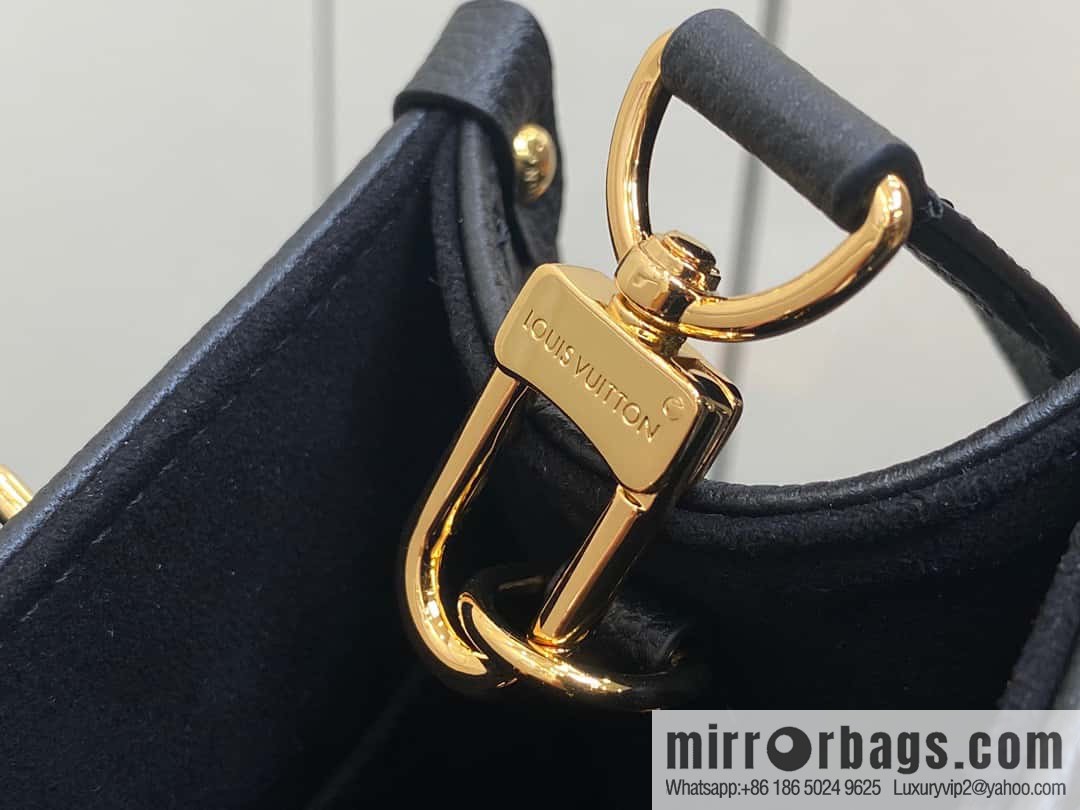 [Premium‑quality] M46733 black full leather willow nail square bag series ONTHEGO small handbag