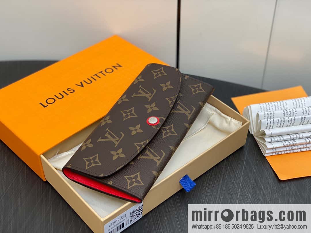 [Premium‑quality] M82919 monogram red, flip wallet series Emilie wallet m82919 m82920