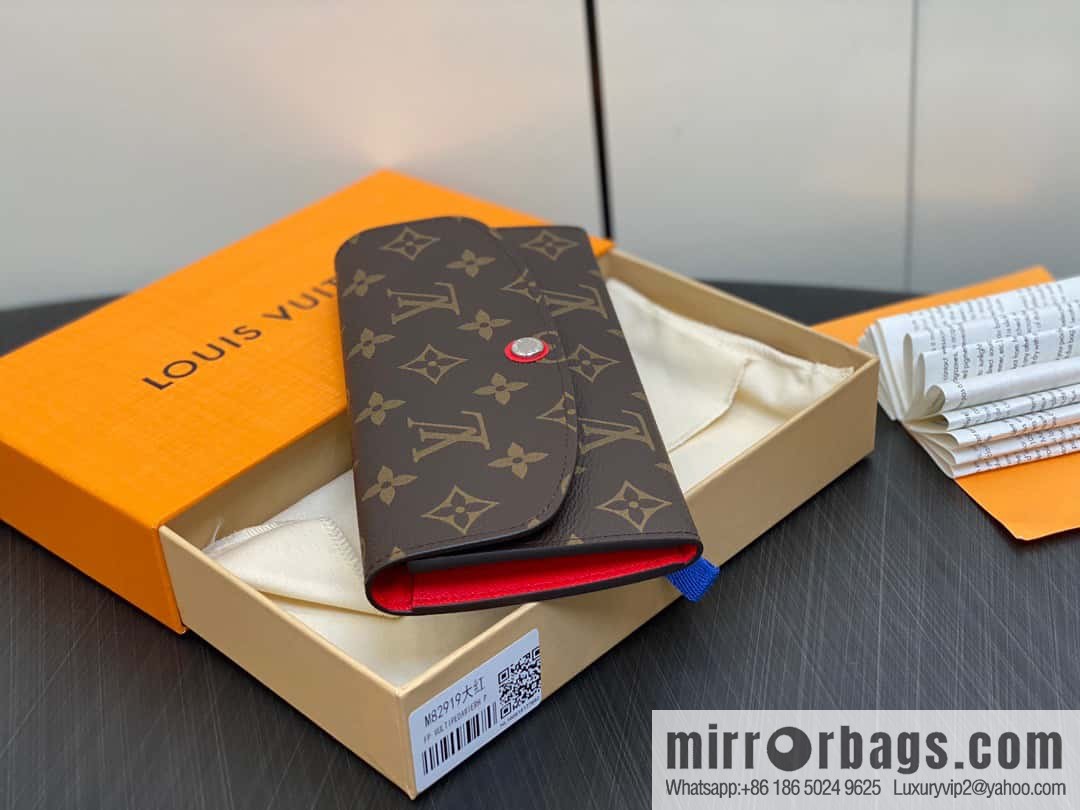 [Premium‑quality] M82919 monogram red, flip wallet series Emilie wallet m82919 m82920