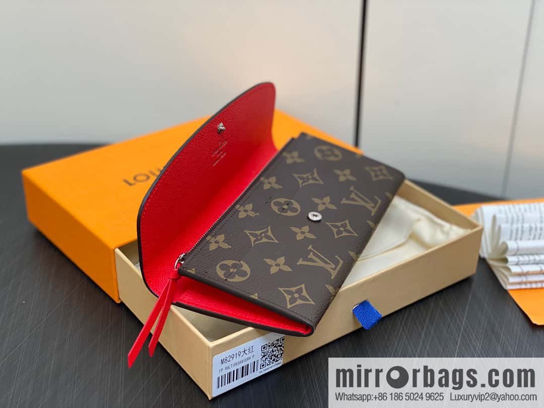 [Premium‑quality] M82919 monogram red, flip wallet series Emilie wallet m82919 m82920