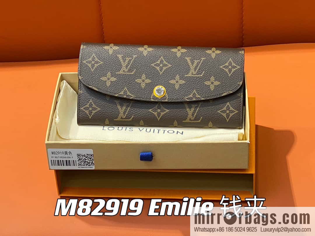 [Premium‑quality] M82919 monogram yellow, flip wallet series Emilie wallet m82919 m82920