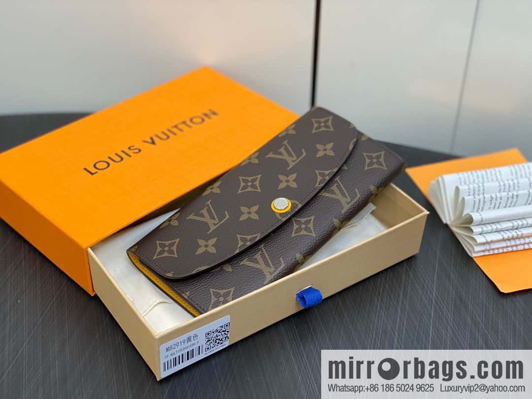 [Premium‑quality] M82919 monogram yellow, flip wallet series Emilie wallet m82919 m82920