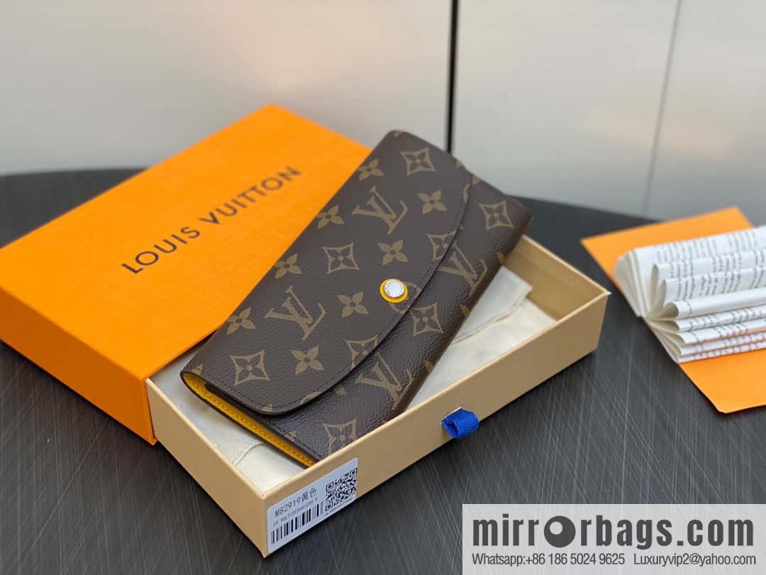[Premium‑quality] M82919 monogram yellow, flip wallet series Emilie wallet m82919 m82920