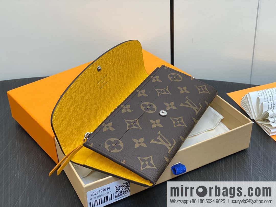 [Premium‑quality] M82919 monogram yellow, flip wallet series Emilie wallet m82919 m82920